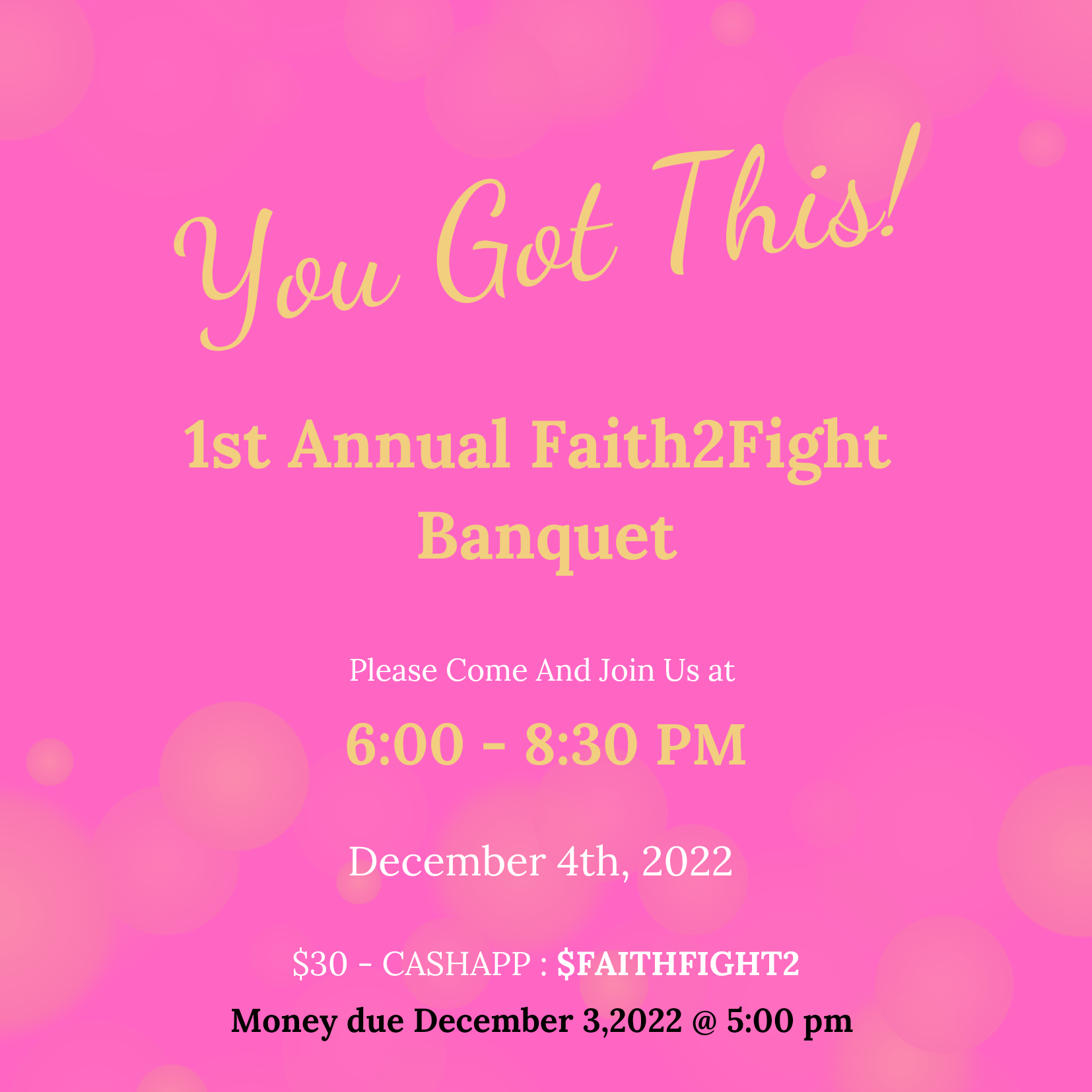 flyer for banquet event